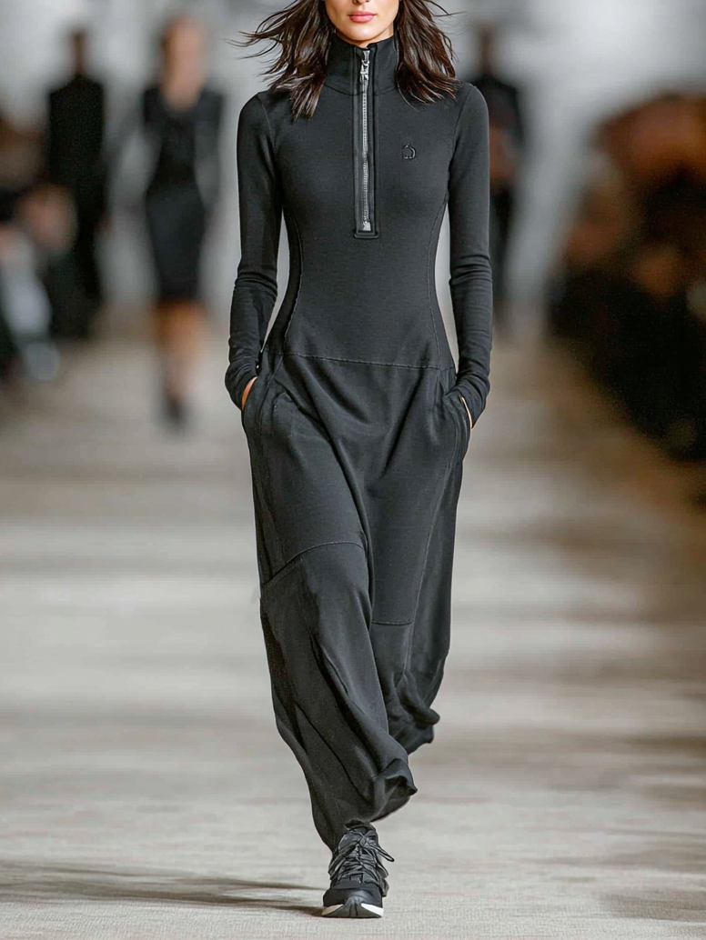 Elise™ | Maxi-jurk met hoge hals en zachte afwerking