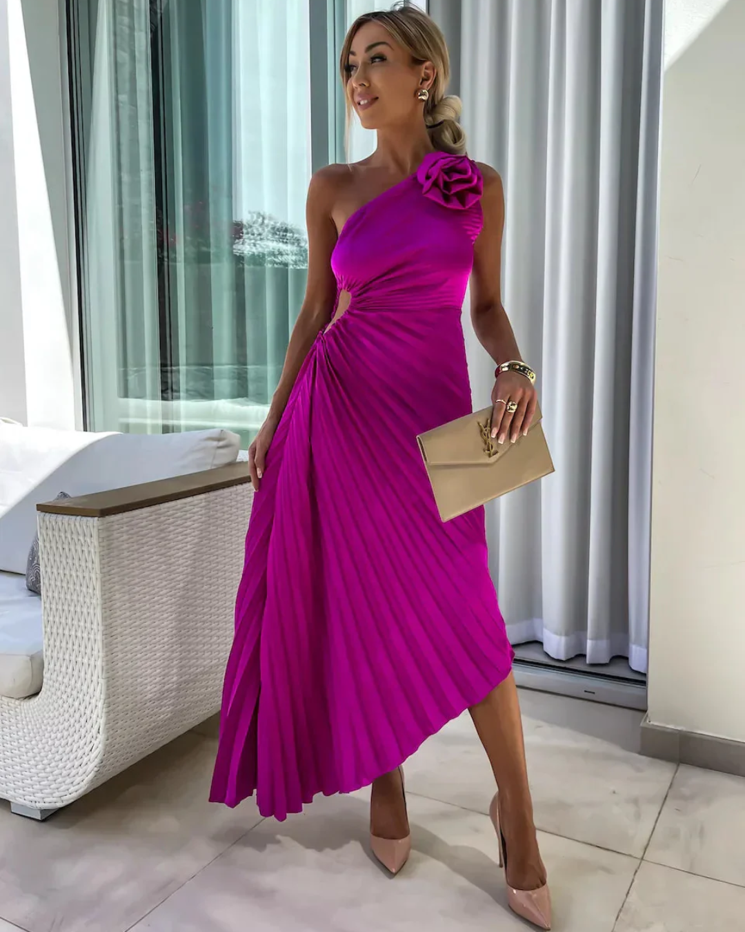 Ophelia | Chic Plissé Jurk