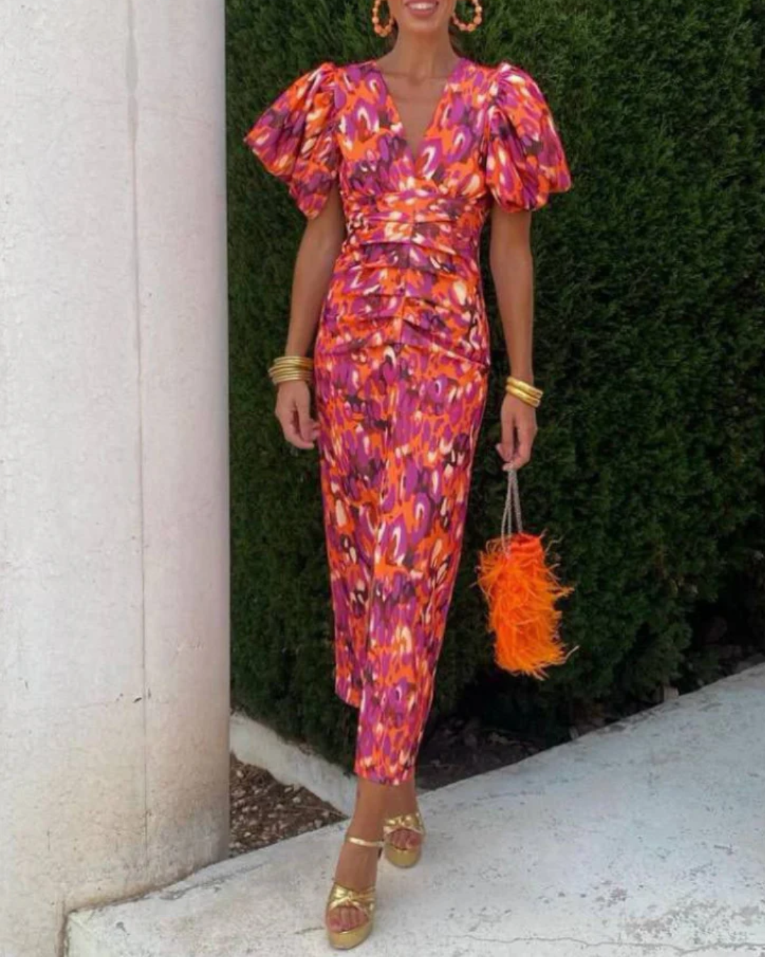 Ursula | Vivid Ruched Midi