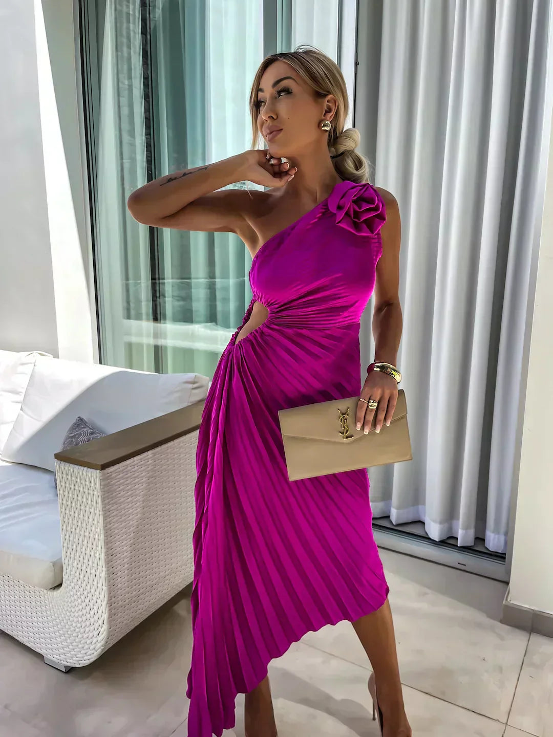 Ophelia | Chic Plissé Jurk